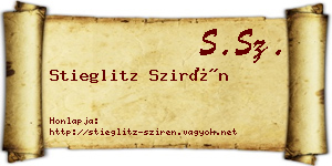 Stieglitz Szirén névjegykártya